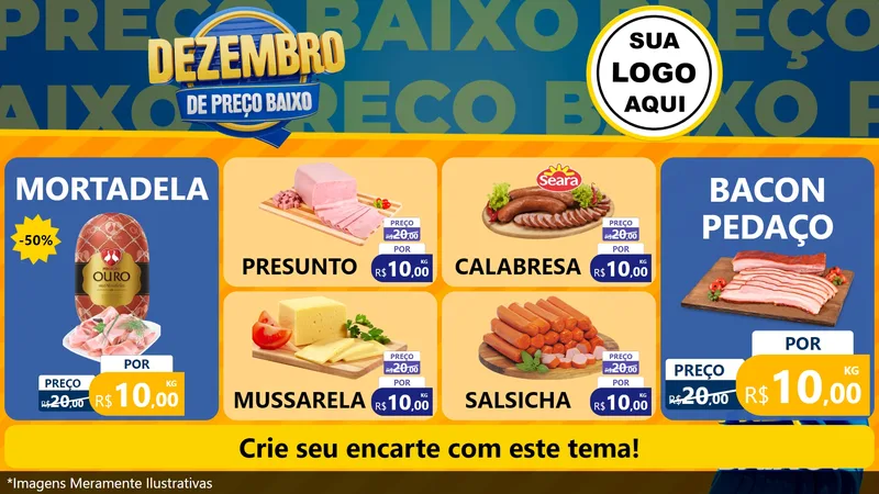 Modelo de TV para TV Horizontal com o tema Dezembro de Preço Baixo para Frios e Laticínios