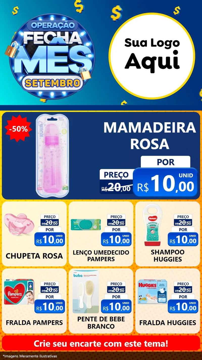 Modelo de Rede Social para Stories com o tema Operação Fecha Mês Setembro para Bebês
