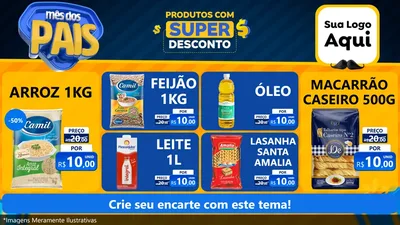 Modelo de TV para TV Horizontal com o tema Mês dos Pais para Supermercado