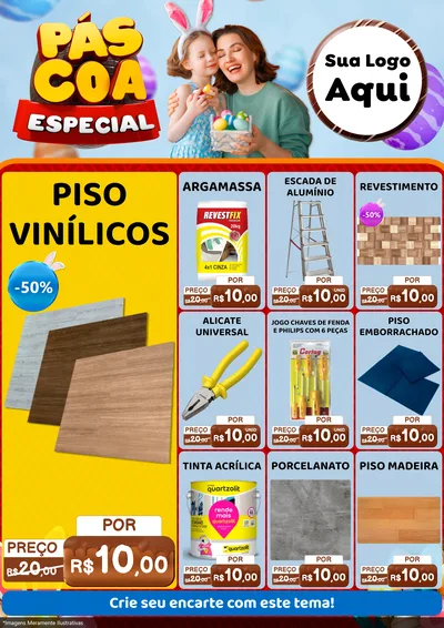 Modelo de Encarte para Encarte A4 Vertical com o tema Páscoa Especial para Material para Construção