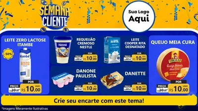 Modelo de TV para TV Horizontal com o tema Semana do Cliente para Frios e Laticínios