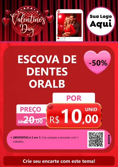 Modelo de Cartaz para Cartaz A4 Vertical com o tema Valentine's Day para Higiene Pessoal