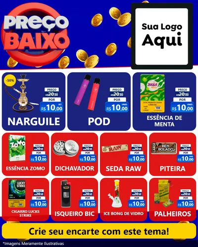 Modelo de Rede Social para Feed Instagram com o tema Preço Baixo para Tabacaria