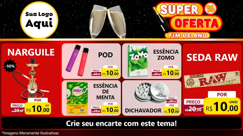 Modelo de TV para TV Horizontal com o tema Super Oferta Fim de Ano para Tabacaria