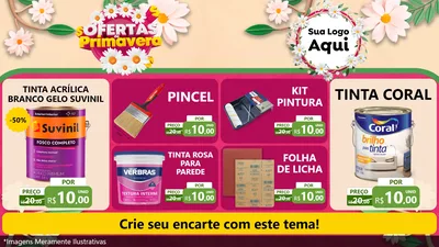 Modelo de TV para TV Horizontal com o tema Ofertas de Primavera para Tintas e Ferramentas