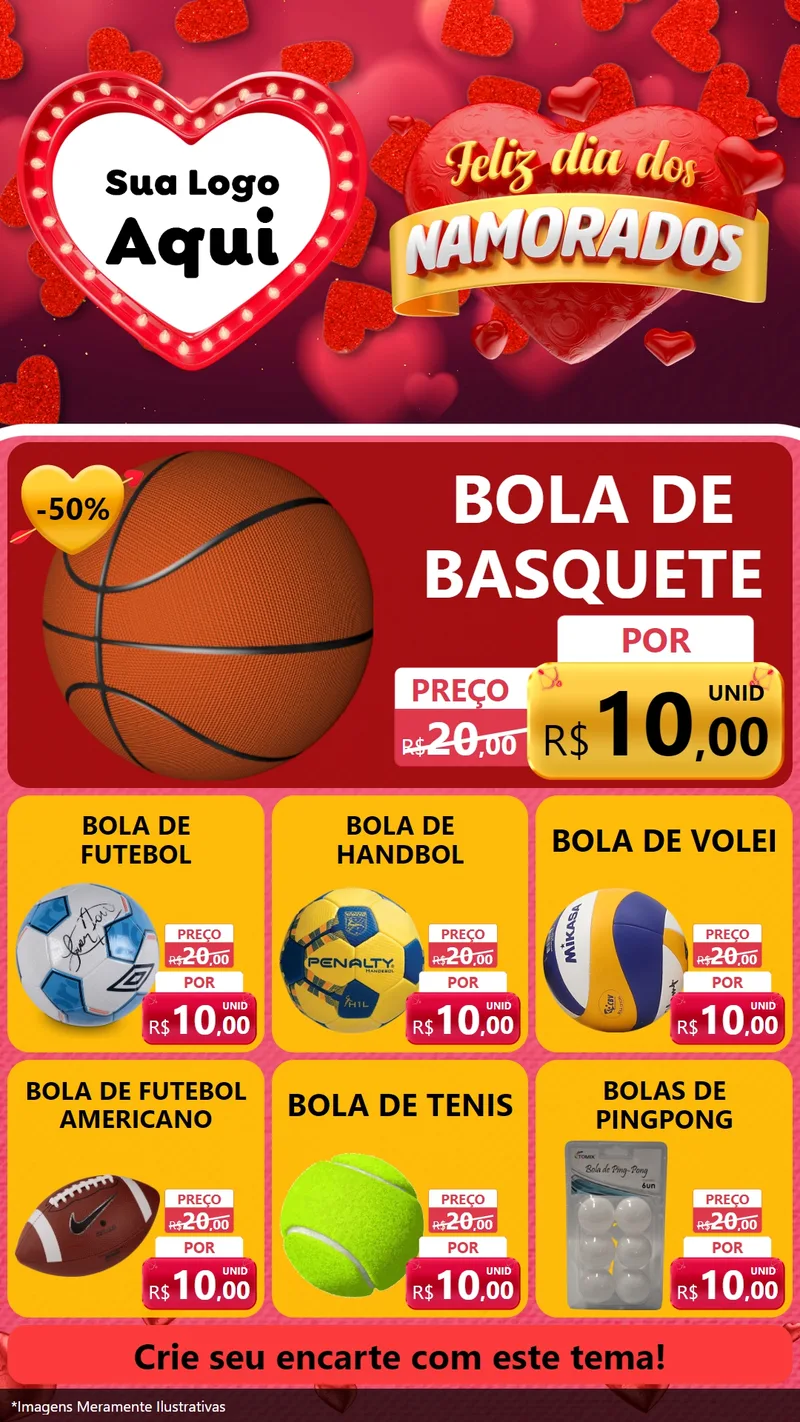 Modelo de Rede Social para Stories com o tema Feliz Dia Dos Namorados para Artigos Esportivos