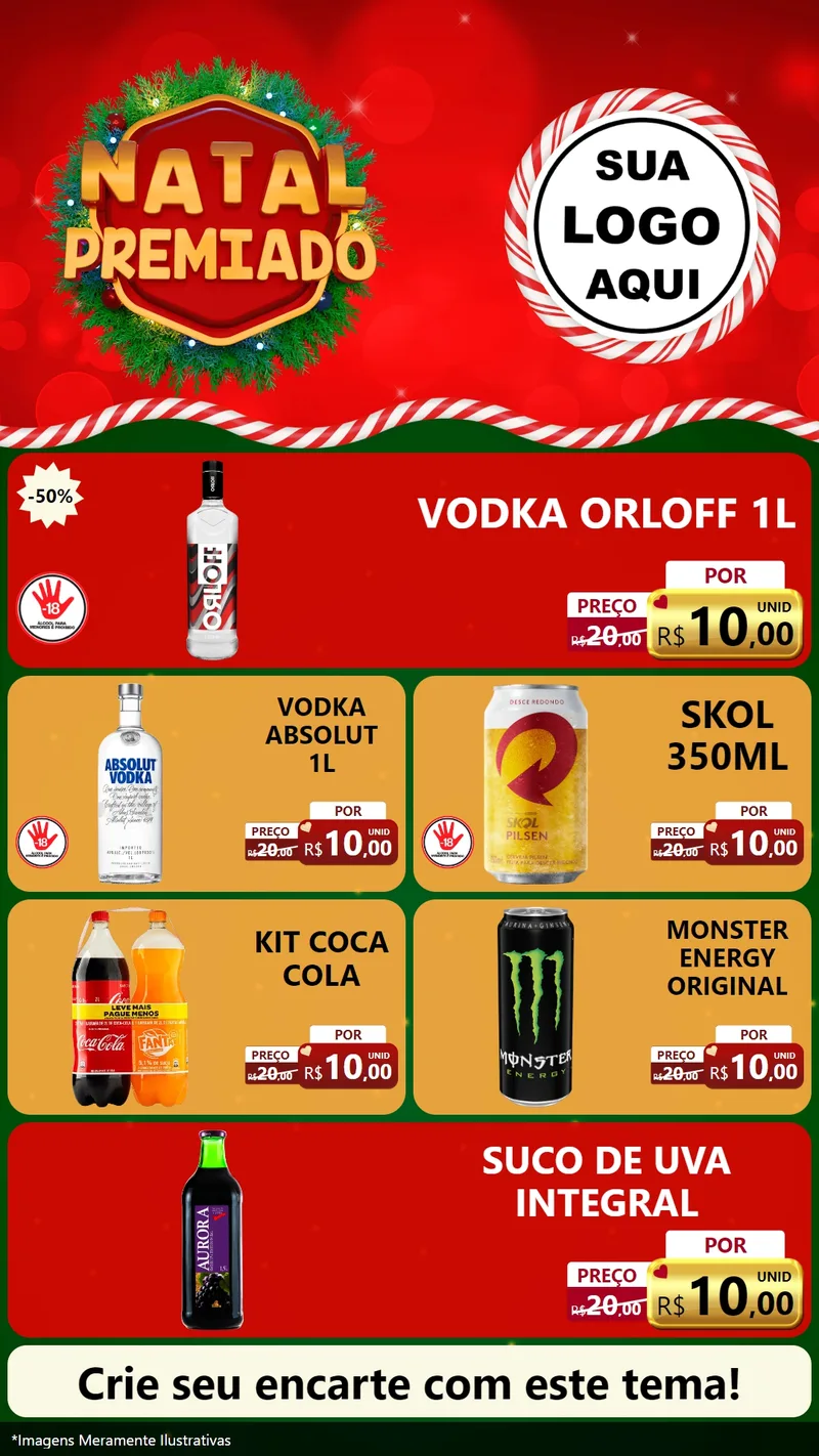 Modelo de TV para TV Vertical com o tema Natal Premiado para Distribuidora de bebidas