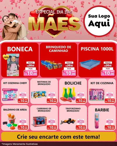 Modelo de Rede Social para Feed Instagram com o tema Especial Dia Das Mães para Brinquedos