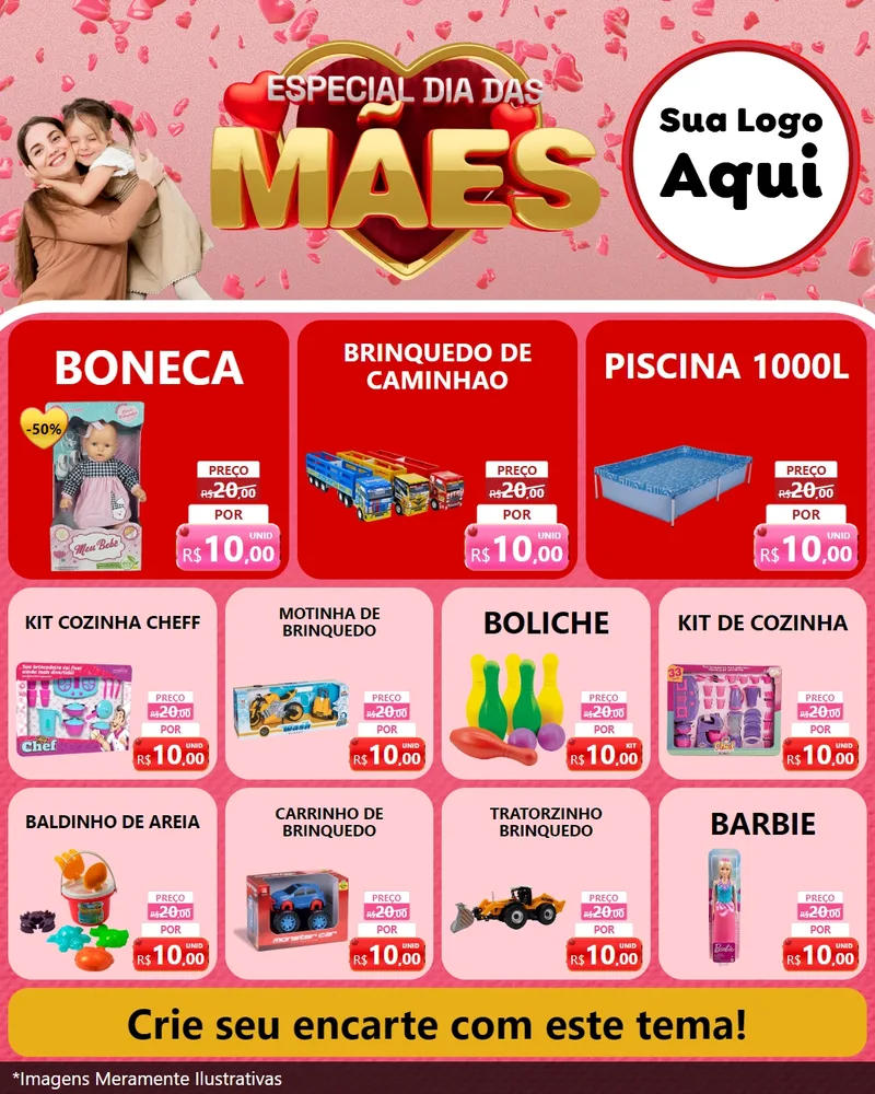 Modelo de Rede Social para Feed Instagram com o tema Especial Dia Das Mães para Brinquedos