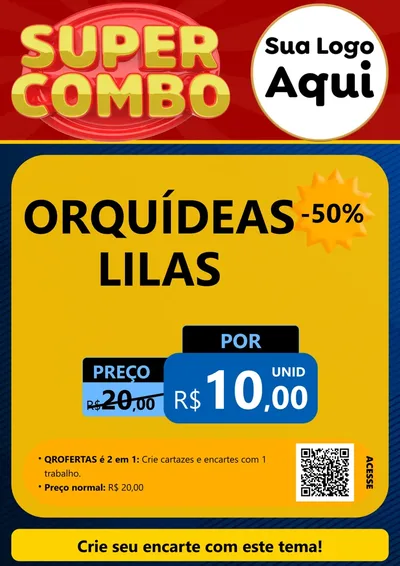 Modelo de Cartaz para Cartaz A4 Vertical com o tema Super Combo para Floricultura e jardim