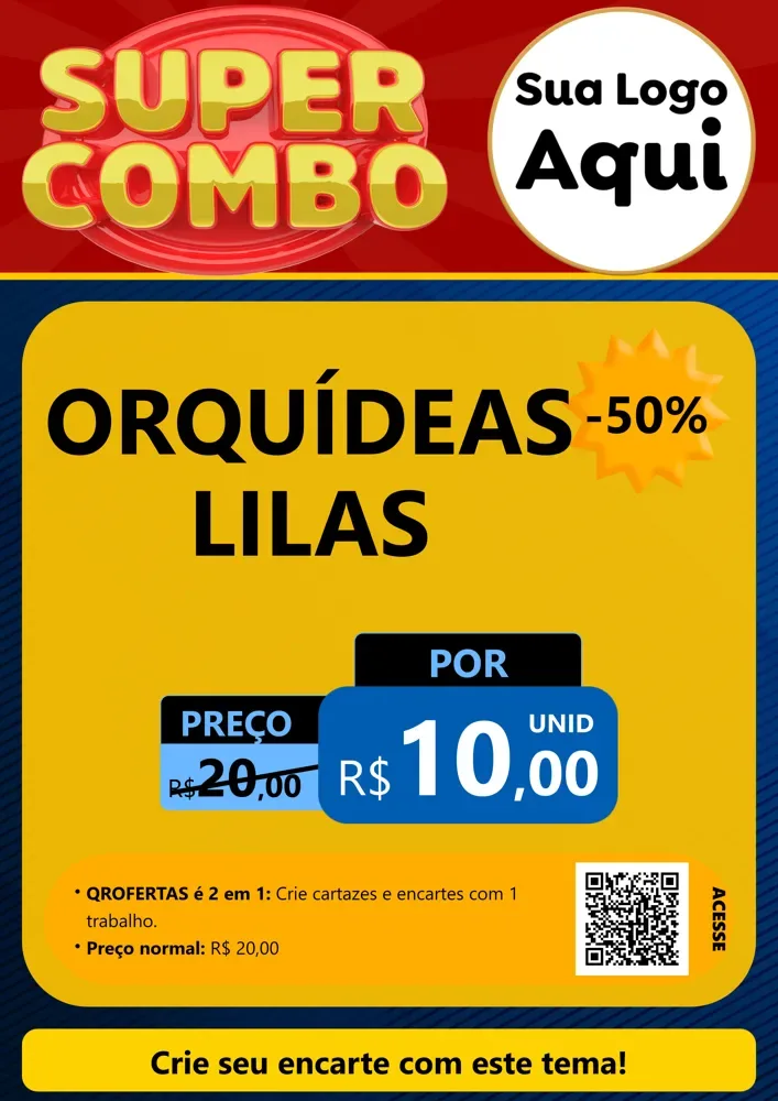 Modelo de Cartaz para Cartaz A4 Vertical com o tema Super Combo para Floricultura e jardim
