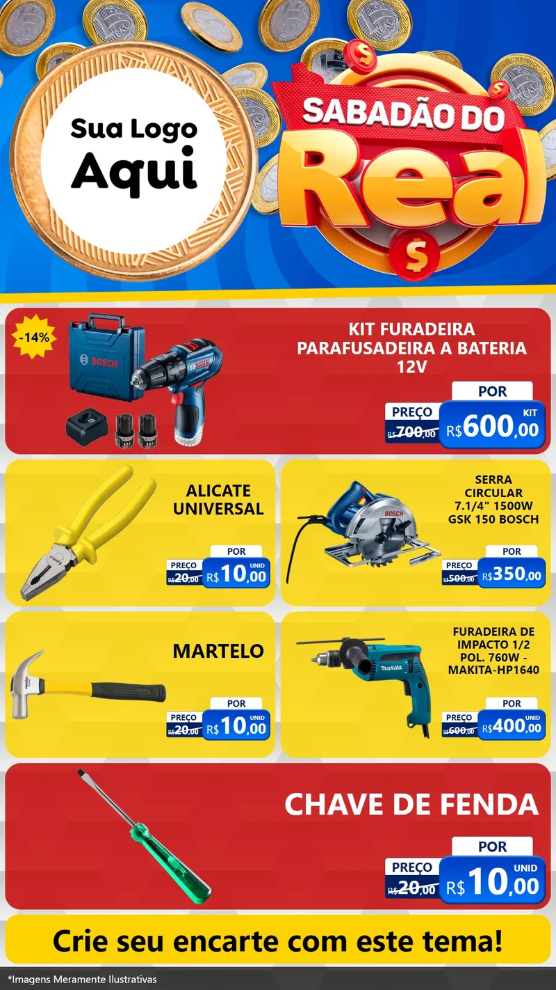 Modelo de TV para TV Vertical com o tema Sabadão do Real para Maquinas e Ferramentas
