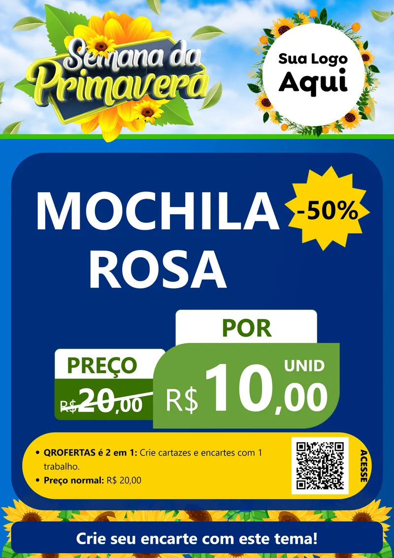 Modelo de Cartaz para Cartaz A4 Vertical com o tema Semana da Primavera para Papelaria