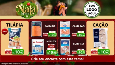 Modelo de TV para TV Horizontal com o tema Natal Especial para Peixaria