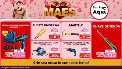 Modelo de TV para TV Horizontal com o tema Especial Dia Das Mães para Maquinas e Ferramentas