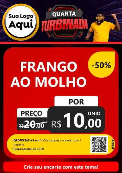 Modelo de Cartaz para Cartaz A4 Vertical com o tema Quarta Turbinada para Restaurante
