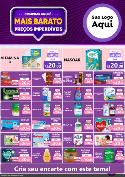 Modelo de Encarte para Encarte A4 Vertical com o tema Mais Barato para Farmácia