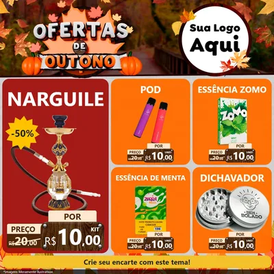 Modelo de Rede Social para Feed Facebook com o tema Ofertas de Outono para Tabacaria