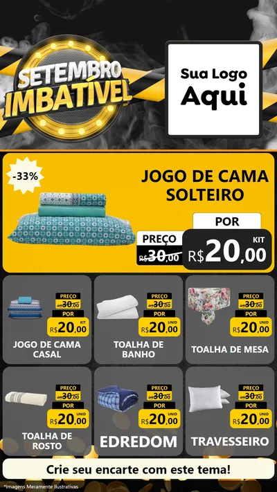 Modelo de Rede Social para Stories com o tema Setembro Imbatível para Cama, Mesa e Banho