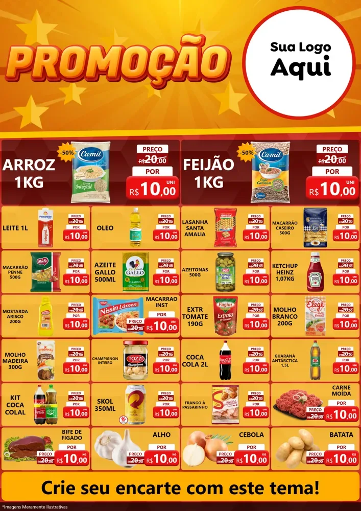 Modelo de Encarte para Encarte A4 Vertical com o tema Promoção para Supermercado