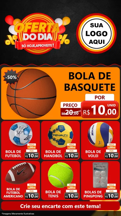 Modelo de Rede Social para Stories com o tema Oferta do Dia - Só hoje, Aproveite! para Artigos Esportivos