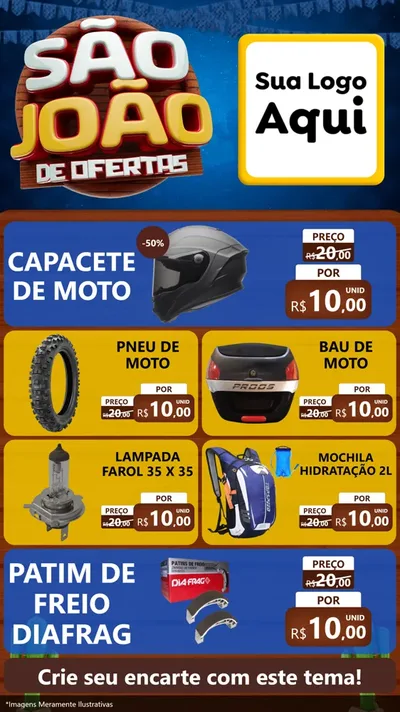Modelo de TV para TV Vertical com o tema São João Ofertas Imbatíveis! - Junina para Moto peças