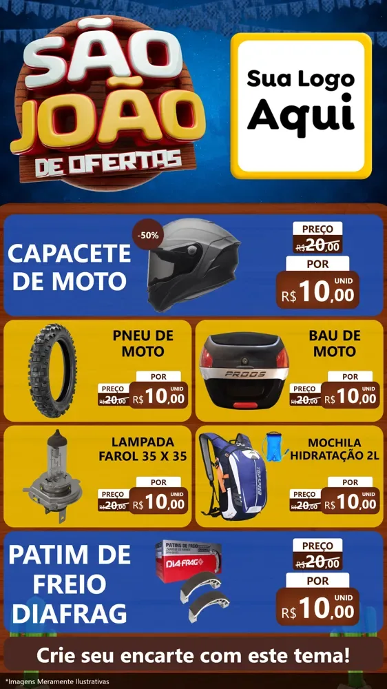Modelo de TV para TV Vertical com o tema São João Ofertas Imbatíveis! - Junina para Moto peças