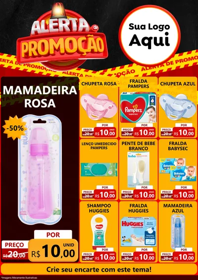 Modelo de Encarte para Encarte A4 Vertical com o tema Alerta de Promoção para Bebês