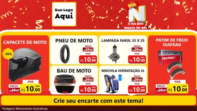 Modelo de TV para TV Horizontal com o tema Dia N o Dia Mais Barato do Mês para Moto peças