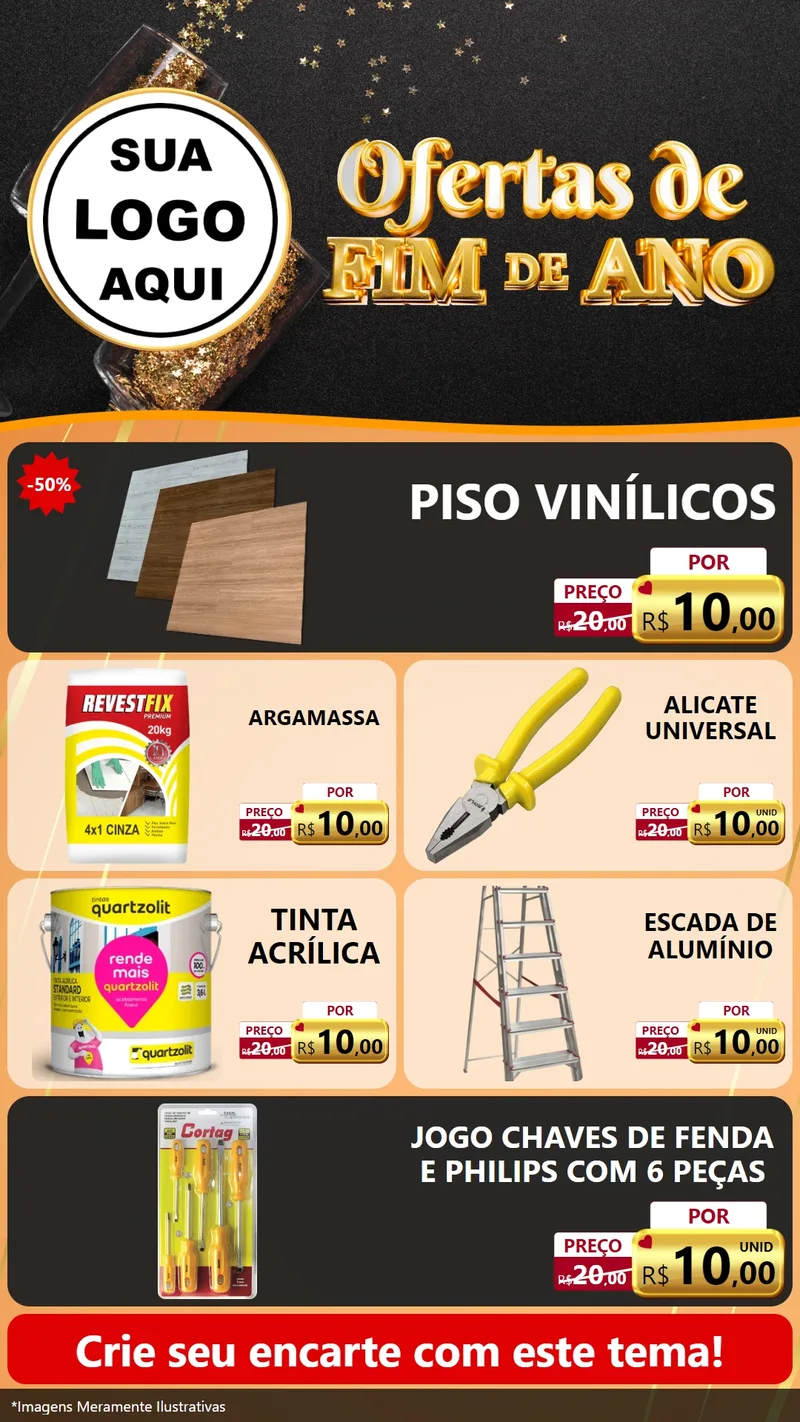 Modelo de TV para TV Vertical com o tema Ofertas de Fim de Ano para Material para Construção