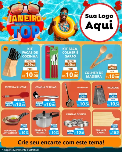 Modelo de Rede Social para Feed Instagram com o tema Janeiro Top para Utilidades Domésticas