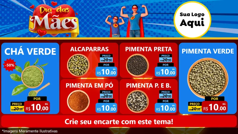 Modelo de TV para TV Horizontal com o tema Dia das Mães para Produtos Naturais