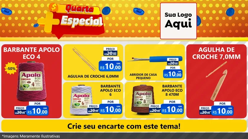 Modelo de TV para TV Horizontal com o tema Quarta Mais Especial para Armarinho e Aviamentos