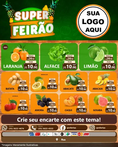 Modelo de Rede Social para Feed Instagram com o tema Super Feirão para Hortifrúti