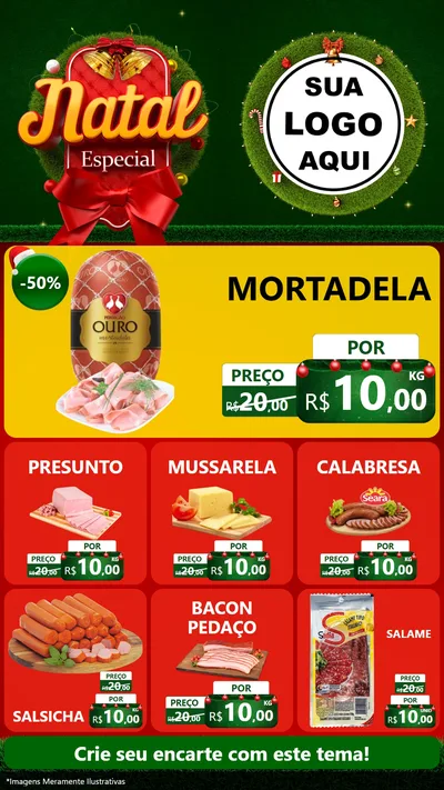 Modelo de Rede Social para Stories com o tema Natal Especial para Frios e Laticínios
