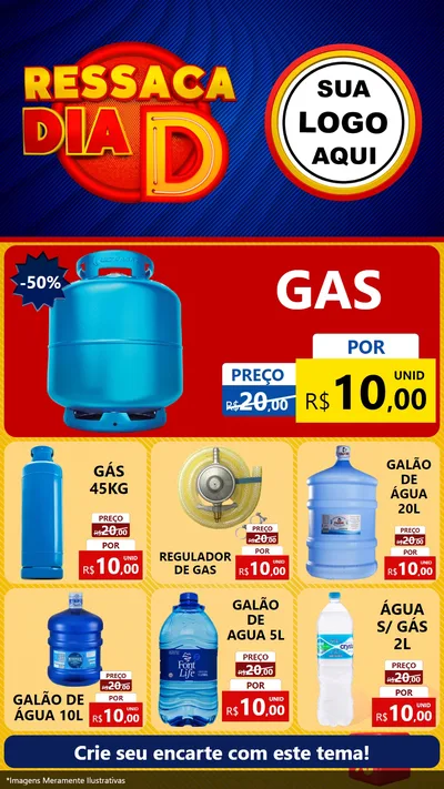 Modelo de Rede Social para Stories com o tema Ressaca Dia D para Água e gás