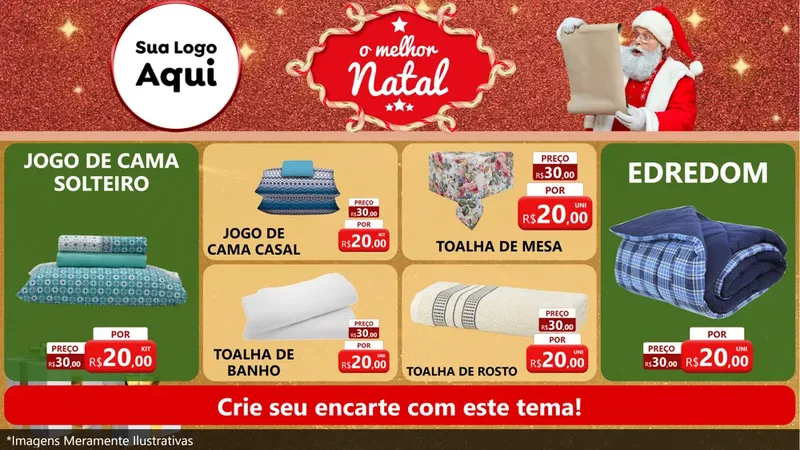 Modelo de TV para TV Horizontal com o tema O Melhor Natal para Cama, Mesa e Banho
