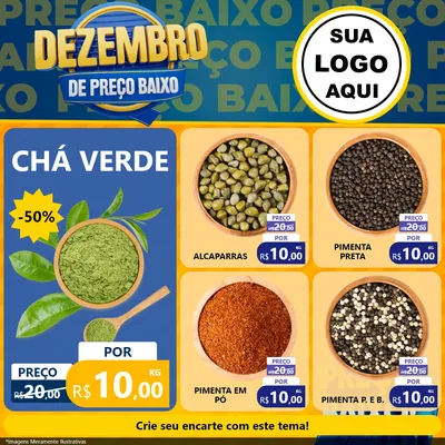 Modelo de Rede Social para Feed Facebook com o tema Dezembro de Preço Baixo para Produtos Naturais