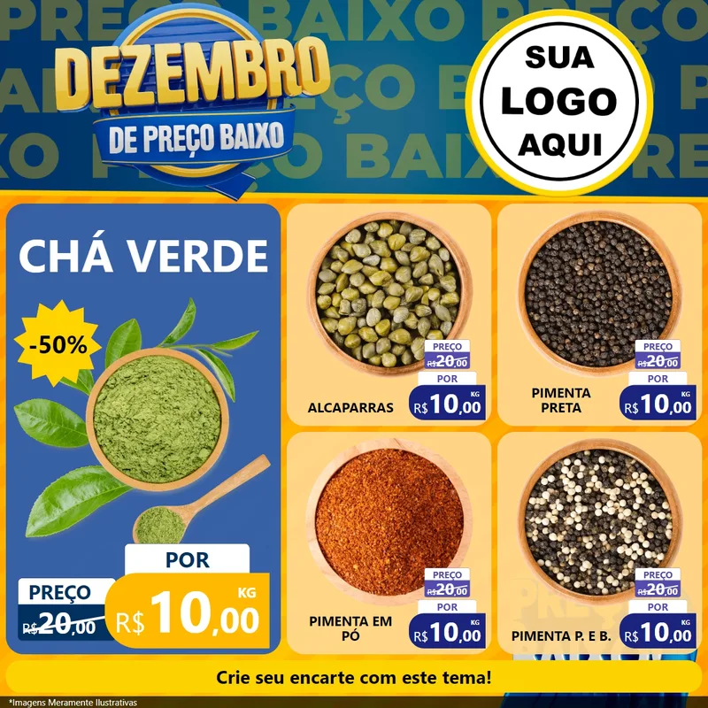 Modelo de Rede Social para Feed Facebook com o tema Dezembro de Preço Baixo para Produtos Naturais