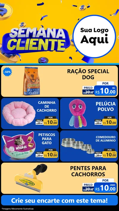 Modelo de TV para TV Vertical com o tema Semana do Cliente para Pet Shop