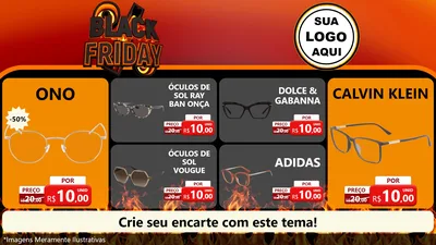 Modelo de TV para TV Horizontal com o tema Black Friday para Óticas