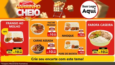 Modelo de TV para TV Horizontal com o tema Promoção carrinho cheio para Restaurante