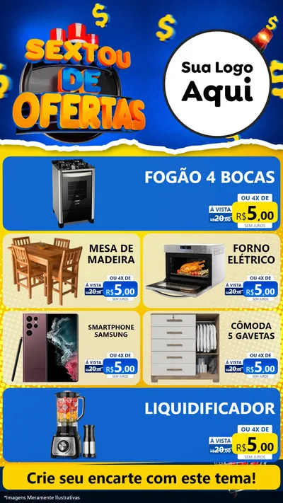Modelo de TV para TV Vertical com o tema Sextou de Ofertas para Móveis e Eletro