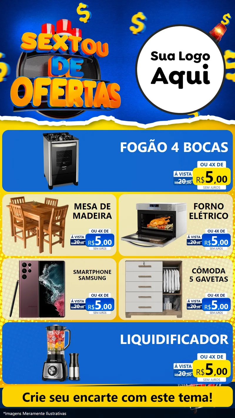Modelo de TV para TV Vertical com o tema Sextou de Ofertas para Móveis e Eletro