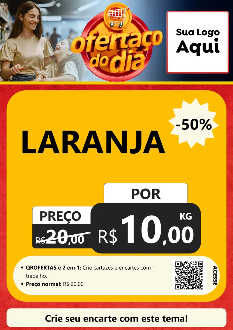 Modelo de Cartaz para Cartaz A4 Vertical com o tema Ofertaço Do Dia para Hortifrúti