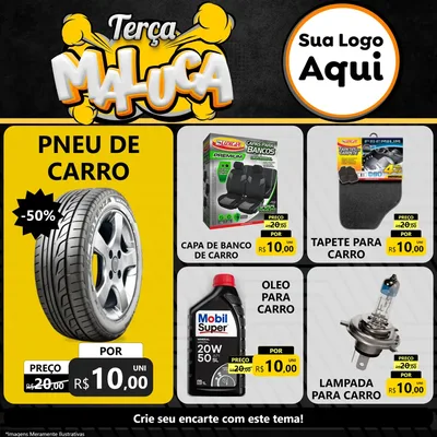 Modelo de Rede Social para Feed Facebook com o tema Terça Maluca para Auto peças