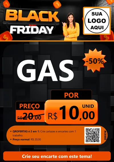 Modelo de Cartaz para Cartaz A4 Vertical com o tema Black Friday para Água e gás