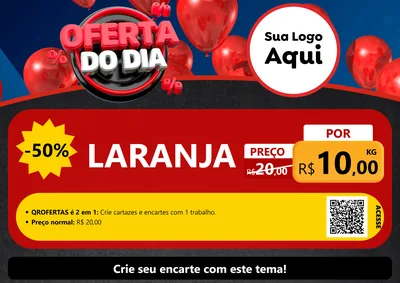 Modelo de Cartaz para Cartaz A4 Horizontal com o tema Oferta do Dia para Hortifrúti