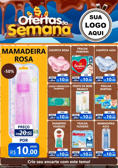 Modelo de Encarte para Encarte A4 Vertical com o tema Ofertas da Semana - Páscoa para Bebês