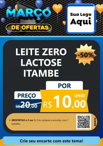 Modelo de Cartaz para Cartaz A4 Vertical com o tema Março de Ofertas para Frios e Laticínios